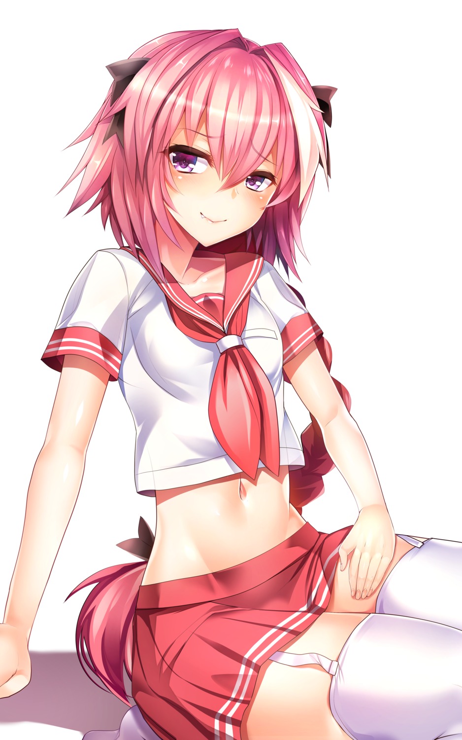 astolfo_(fate) fate/apocrypha fate/grand_order fate/stay_night seifuku silly stockings thighhighs trap