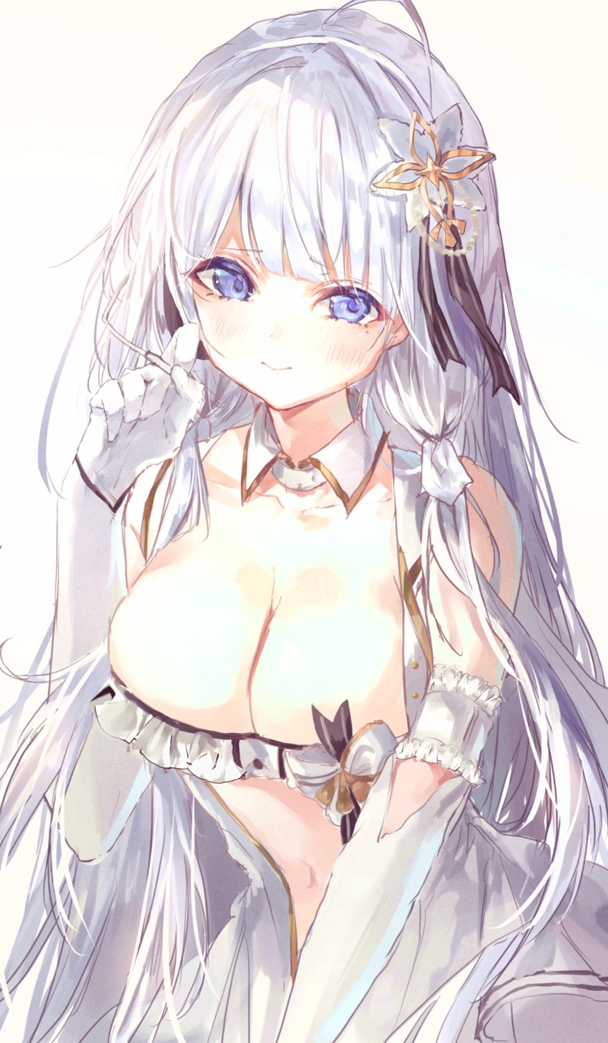 azur_lane bra illustrious_(azur_lane) irohatomo open_shirt