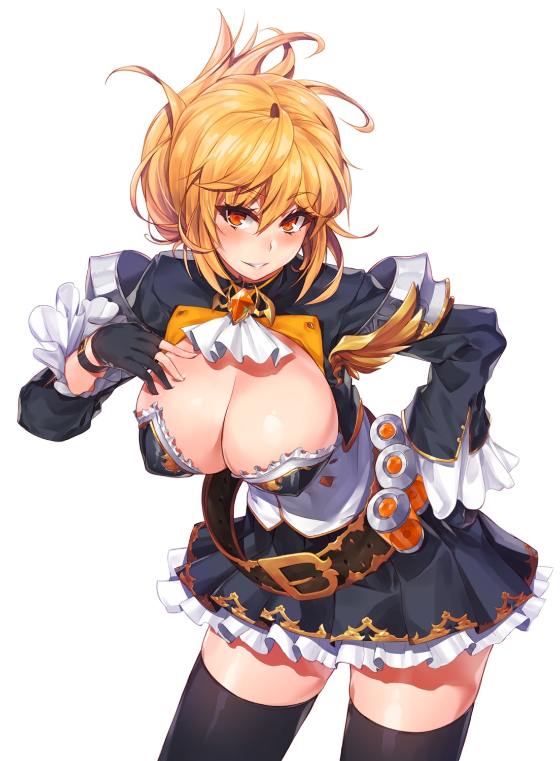 alexa_(soccer_spirits) armor cleavage moing soccer_spirits thighhighs