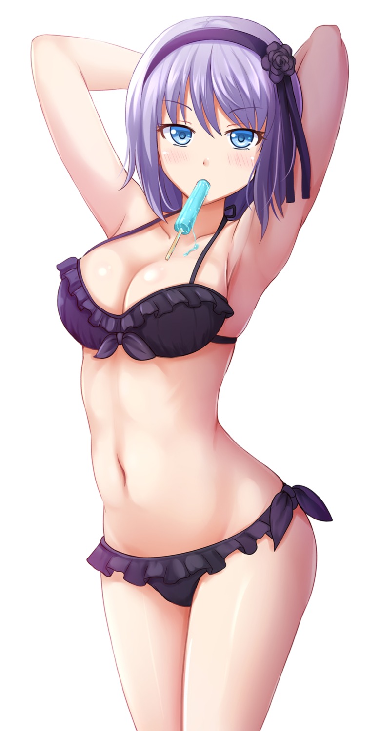 bikini cleavage cream dagashi_kashi kazenokaze shidare_hotaru swimsuits