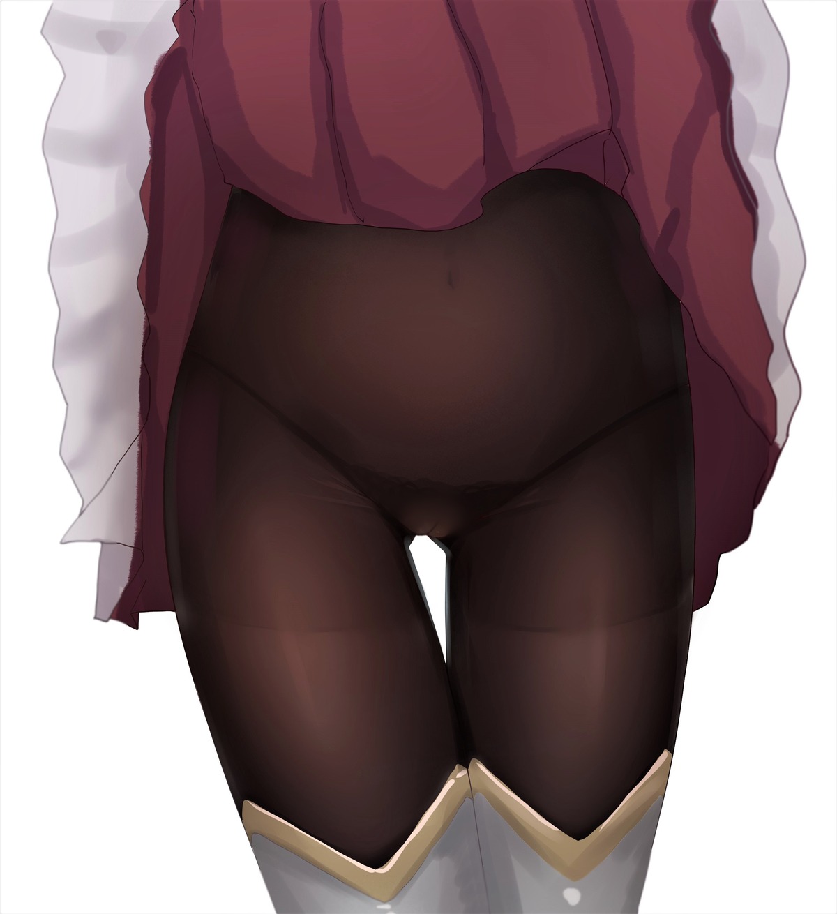 genshin_impact ldd.ek noelle_(genshin_impact) pantsu pantyhose skirt_lift thighhighs