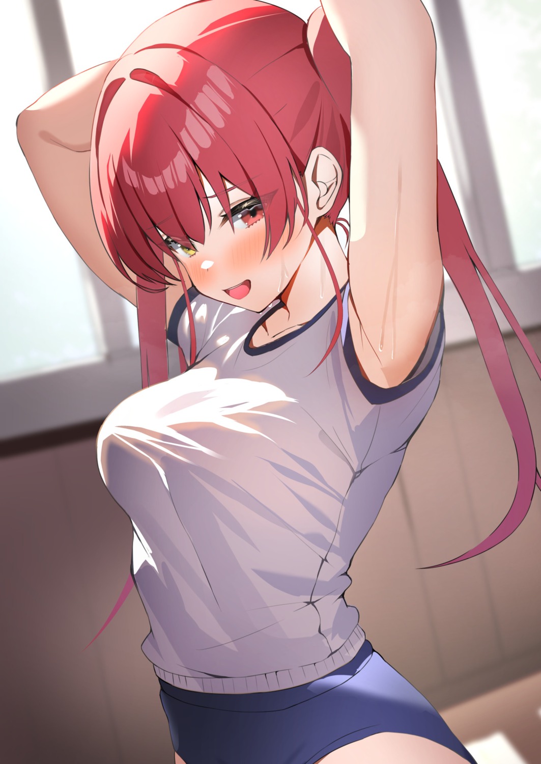 aa44 buruma gym_uniform heterochromia hololive houshou_marine wet