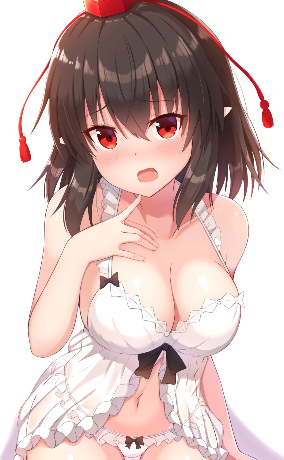 bra cleavage lingerie pantsu pointy_ears shameimaru_aya taki_sandstone touhou