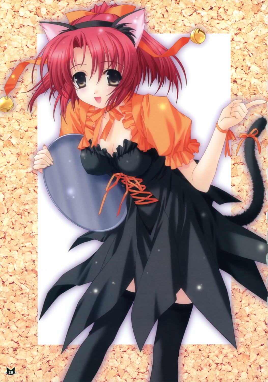 animal_ears cleavage kimizuka_aoi nekomimi tail thighhighs waitress