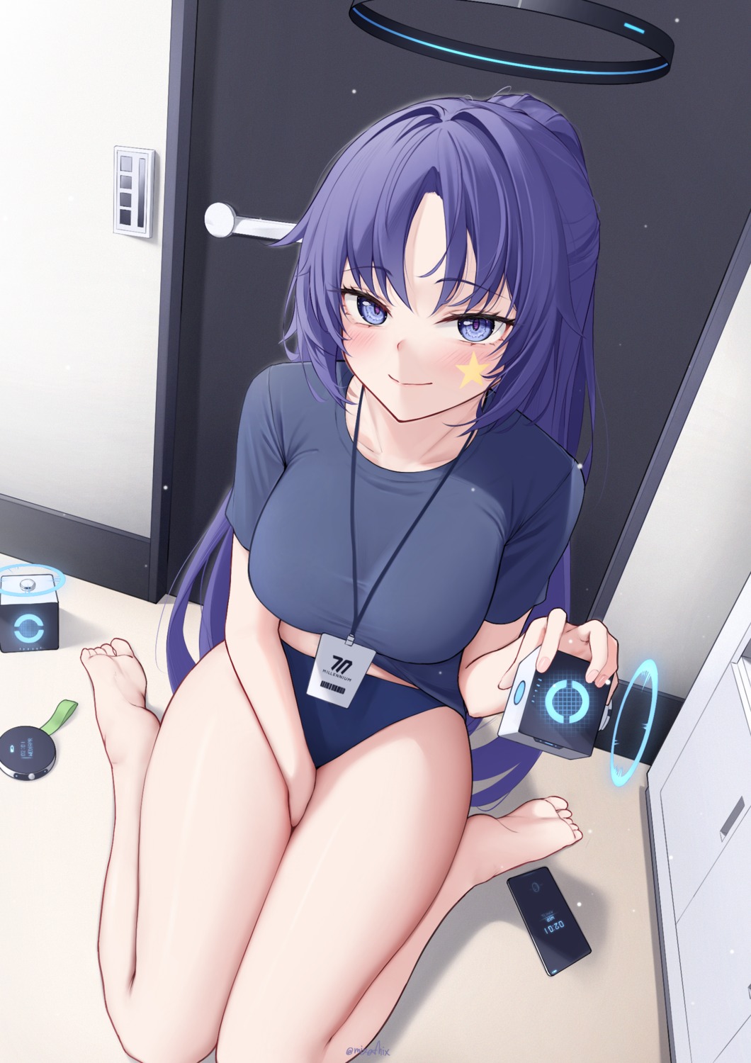 blue_archive buruma gym_uniform halo hayase_yuuka mizoshi-x tattoo