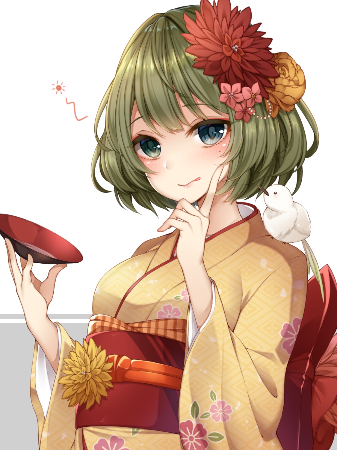 heterochromia kimono sherypton takagaki_kaede the_idolm@ster the_idolm@ster_cinderella_girls