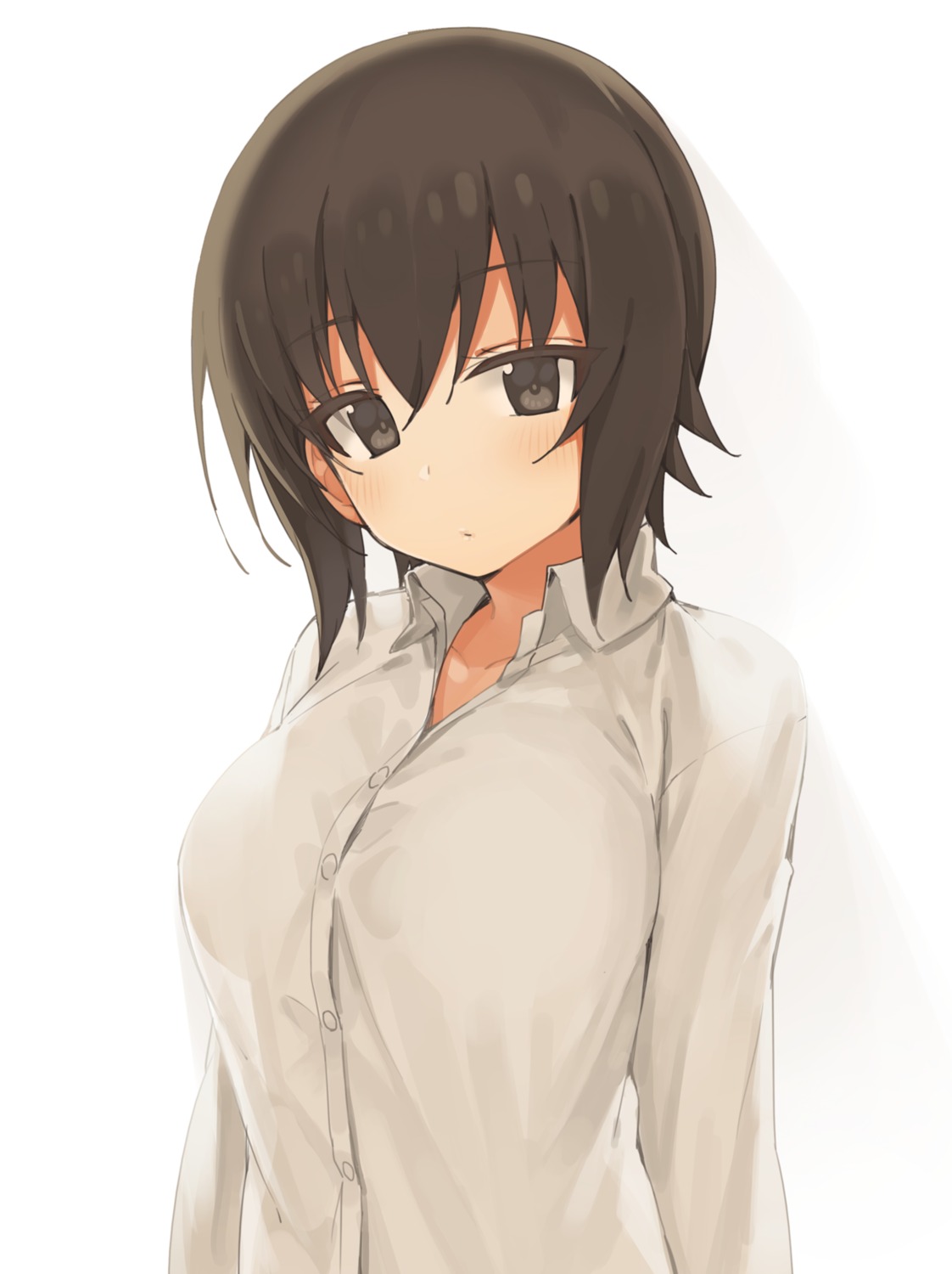 dress_shirt girls_und_panzer nishizumi_maho seramikku