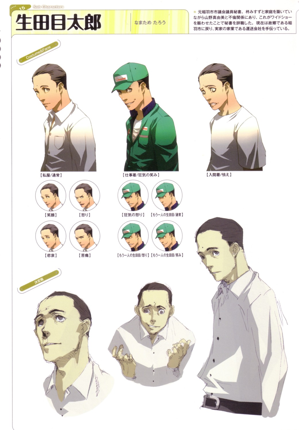 character_design male megaten namatame_tarou persona persona_4 soejima_shigenori