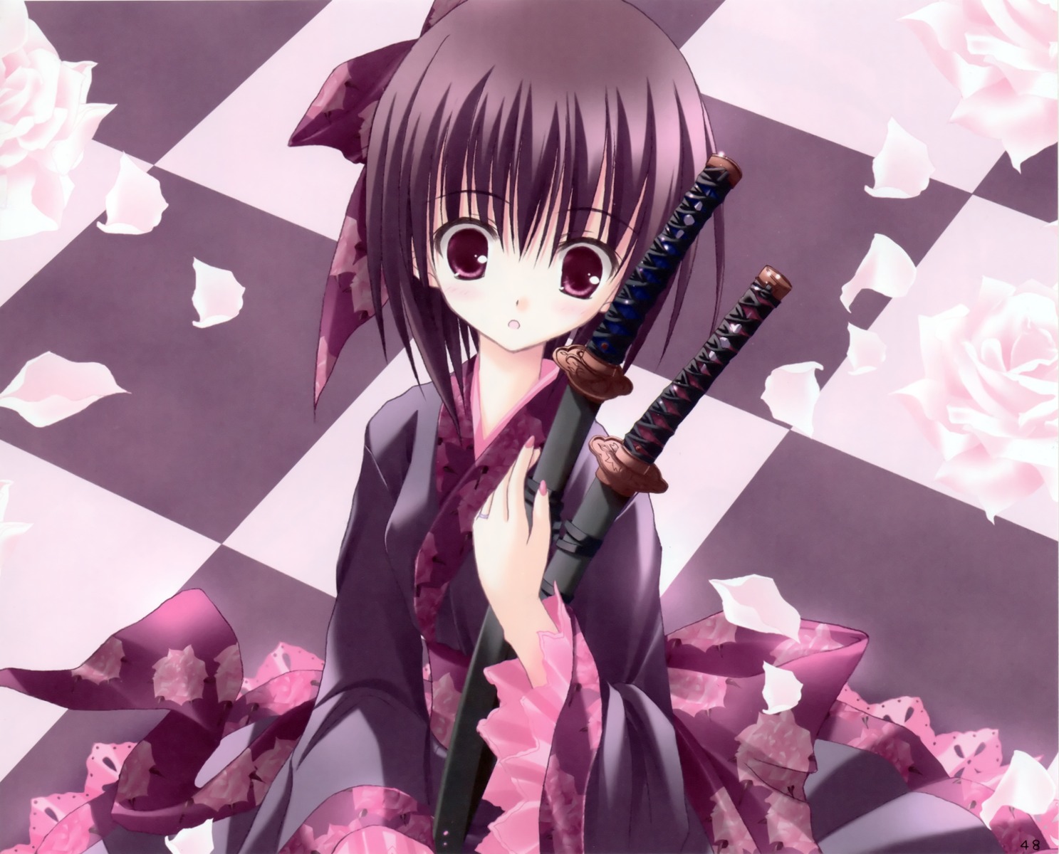 duel_dolls kimono lolita_fashion sizuku_vancassell sword tinkle wa_lolita