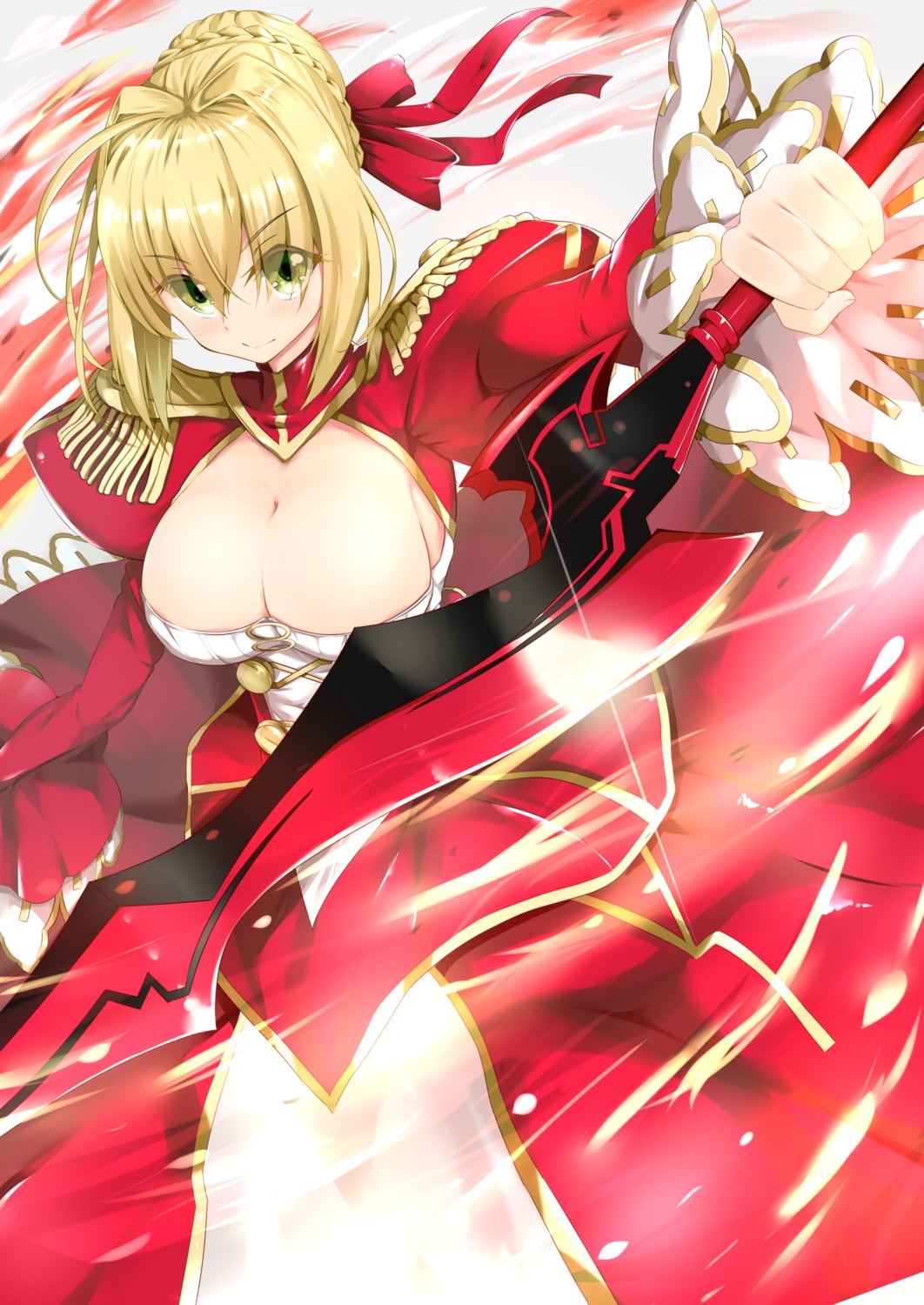 borumete dress fate/extra fate/extra_ccc fate/grand_order fate/stay_night saber_extra see_through sword