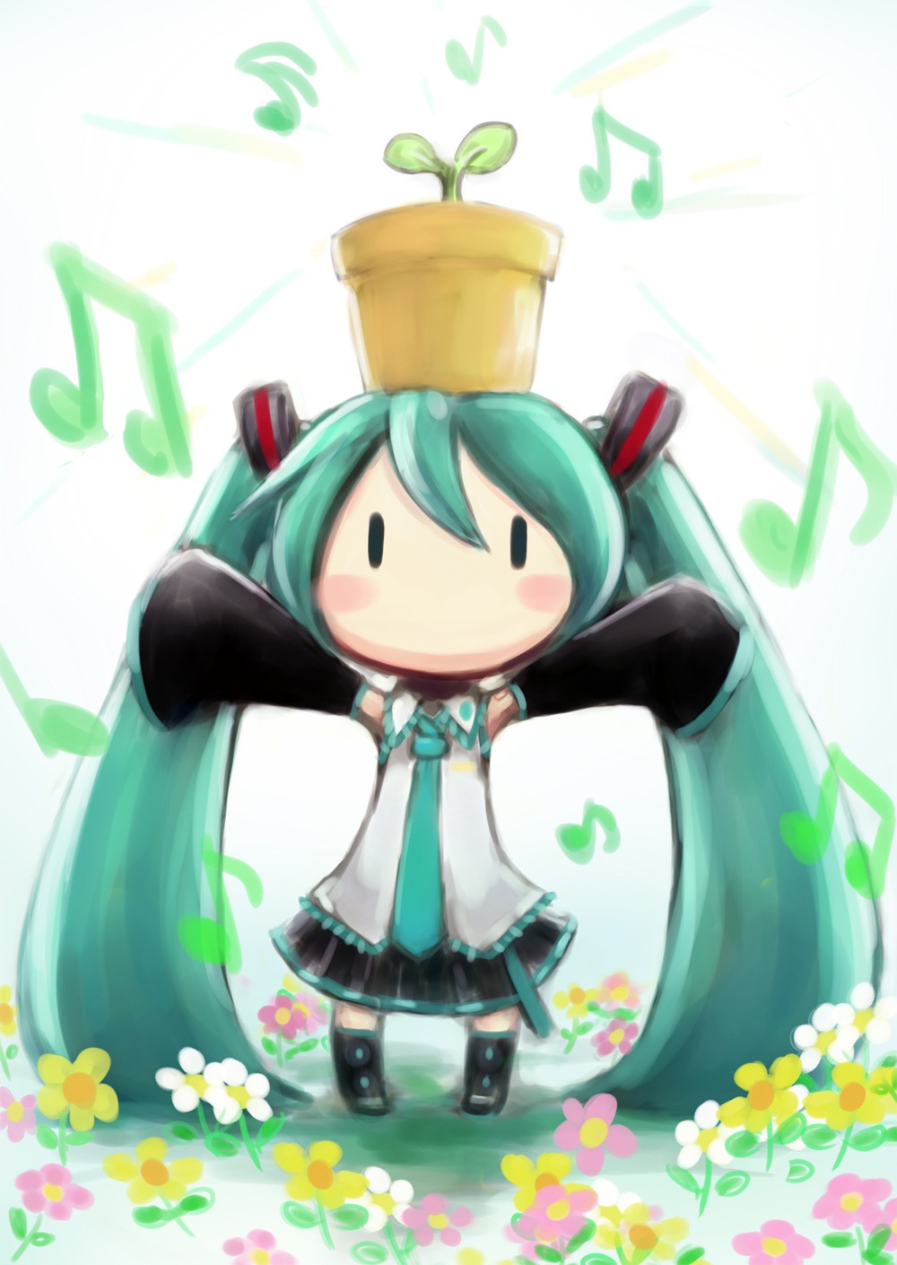 chibi hatsune_miku musclecar vocaloid