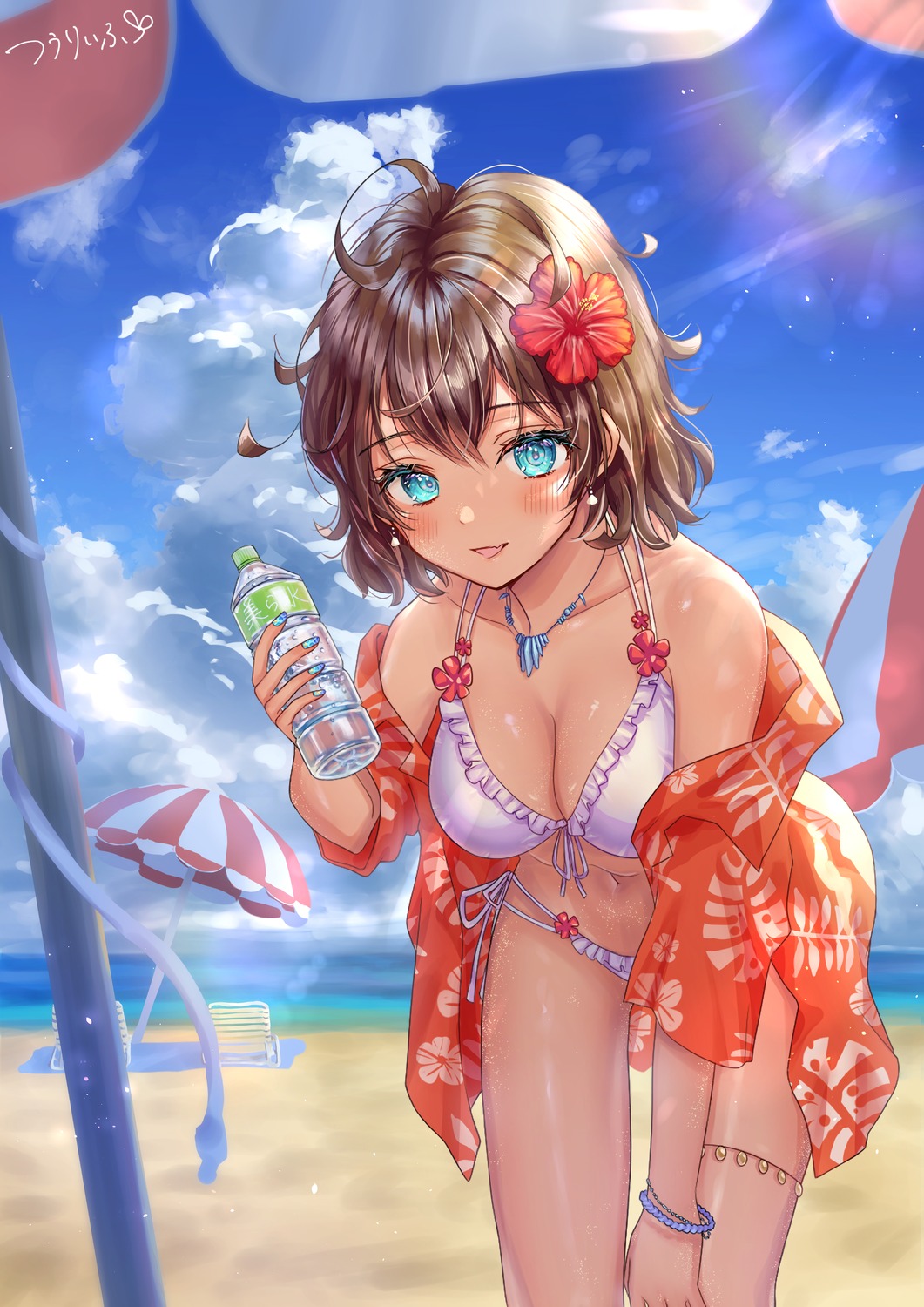 bikini garter open_shirt swimsuits tuuriifu