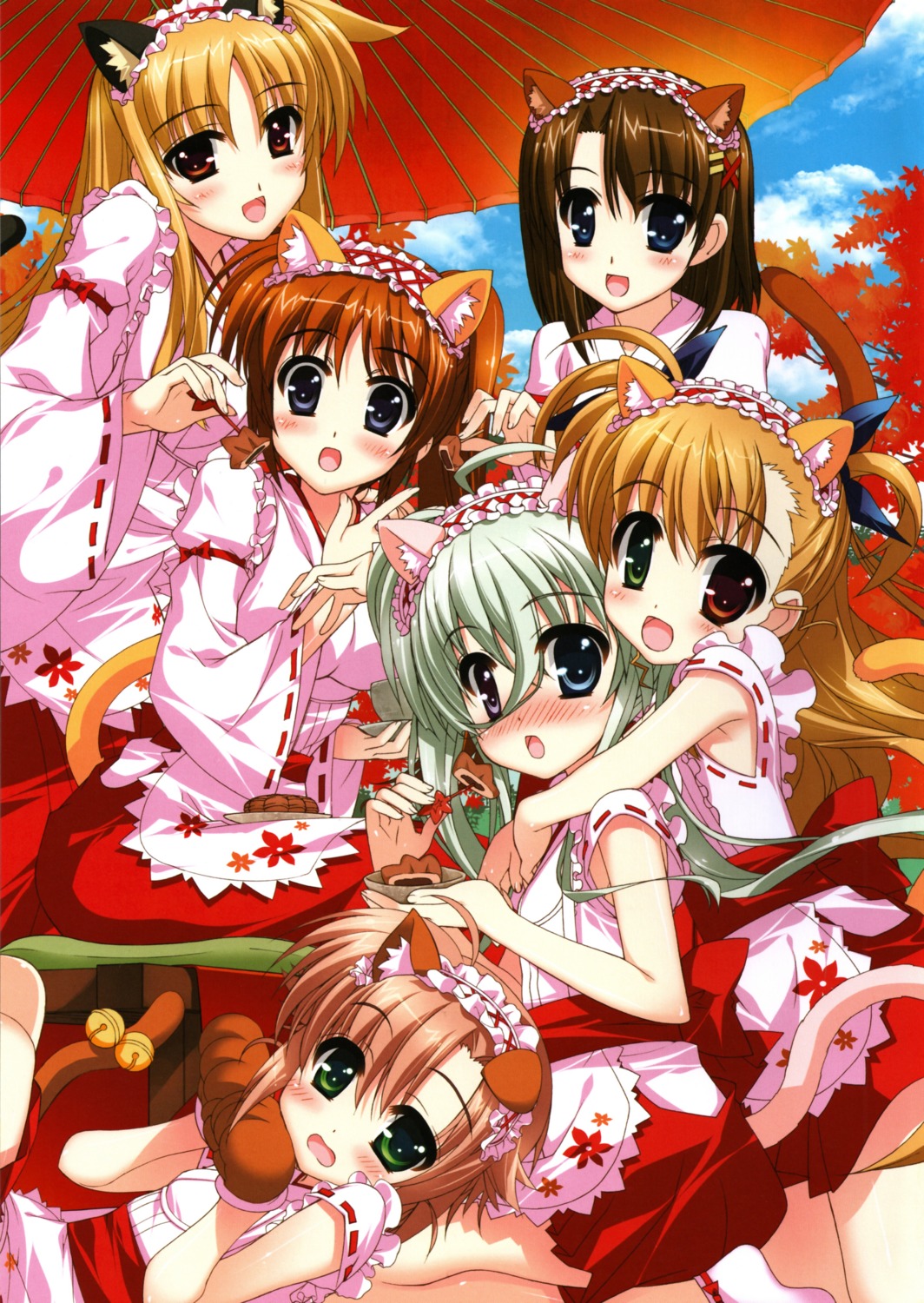 animal_ears einhart_stratos fate_testarossa fujima_takuya heterochromia lolita_fashion mahou_shoujo_lyrical_nanoha mahou_shoujo_lyrical_nanoha_vivid maid miko miura_rinaldi nekomimi screening tail takamachi_nanoha vivio wa_lolita yagami_hayate