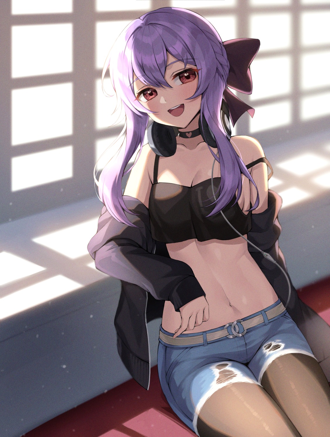 cleavage hiiragi_shinoa owari_no_seraph pantyhose torn_clothes xiho_(xi_ho_)