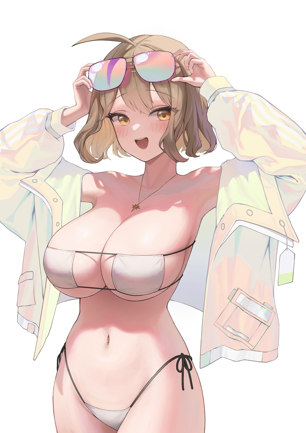 anis bikini dong_ji goddess_of_victory:_nikke megane open_shirt swimsuits