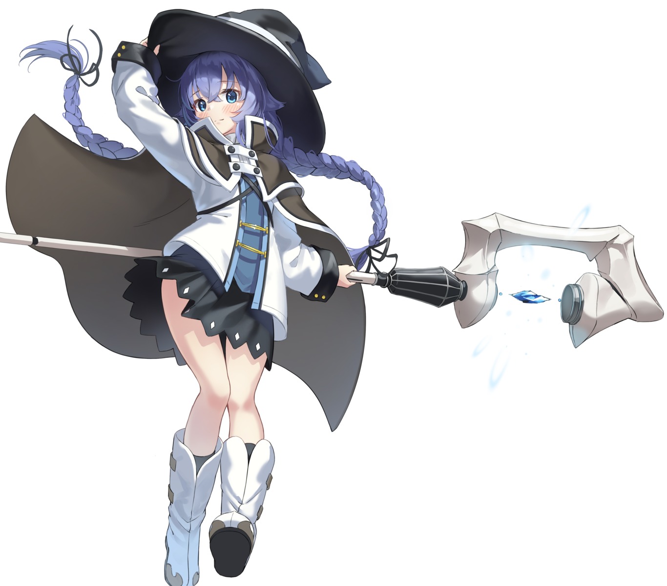 kimyo mushoku_tensei roxy_migurdia skirt_lift weapon witch