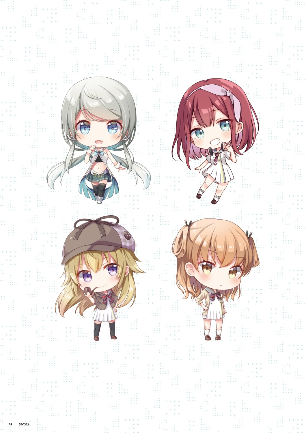 asakura_kirika chibi cube headphones kamisama_no_youna_kimi_e kantoku rana_liddell-hart seifuku skirt_lift smoking sonomura_haduki sweater thighhighs tsukuyomi_(kamisama_no_youna_kimi_e)