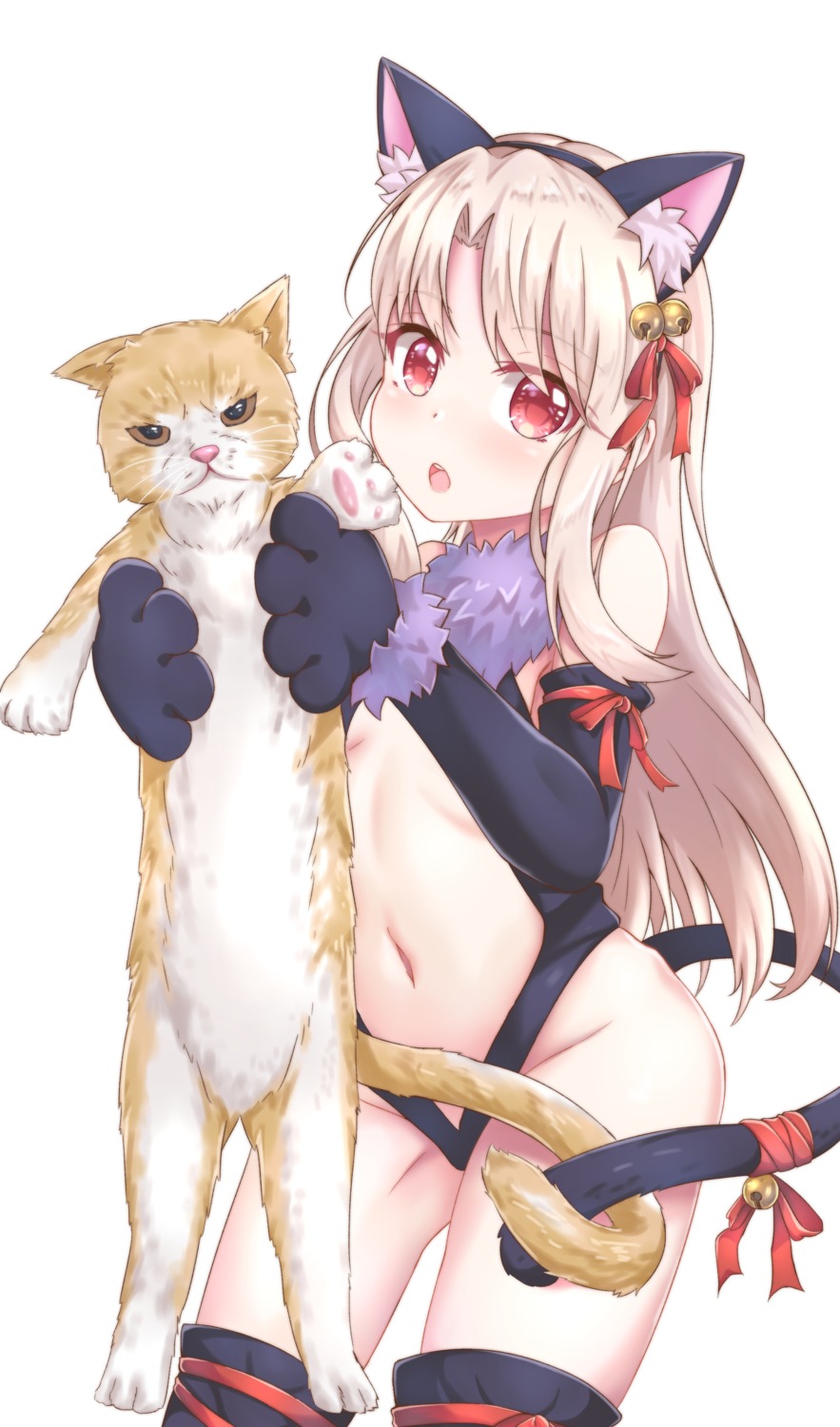 animal_ears fate/kaleid_liner_prisma_illya fate/stay_night illyasviel_von_einzbern leotard loli neko nekomimi tail thighhighs zongren