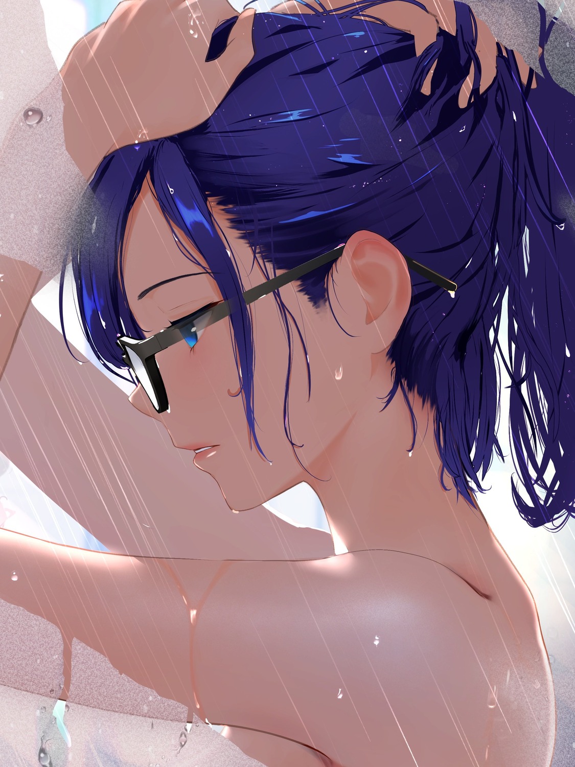 a-chan_(hololive) bathing cohi27151463 hololive megane topless wet