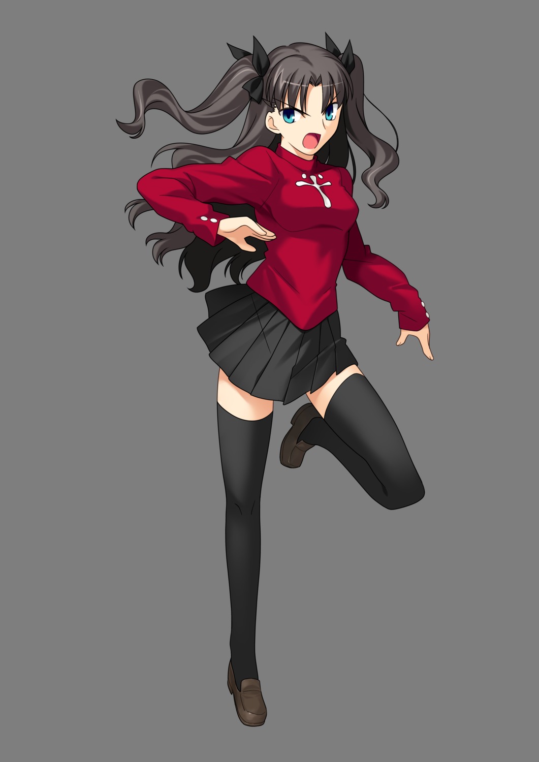 fate/stay_night fate/unlimited_codes thighhighs toosaka_rin transparent_png type-moon