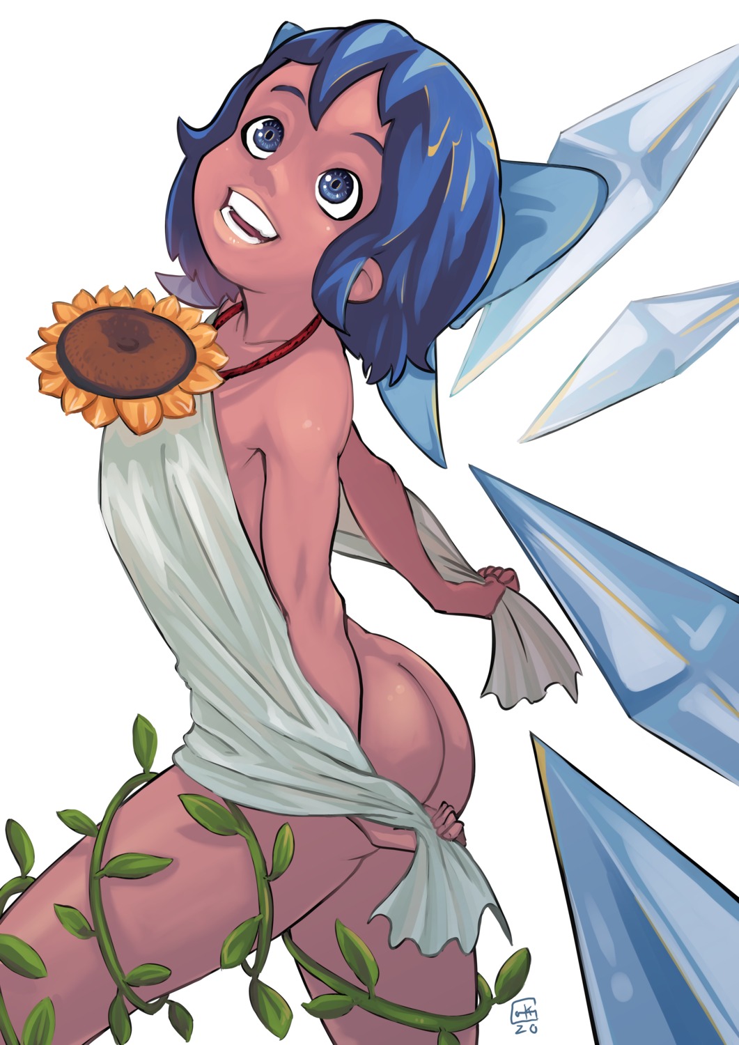 ass caballeroloco cirno loli naked tan_lines touhou towel wings