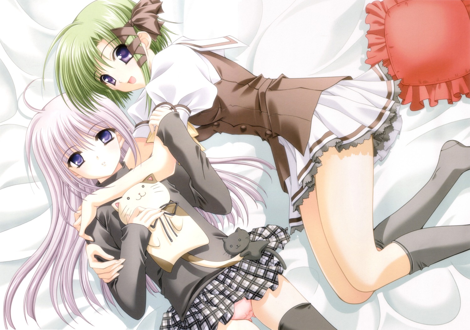 neko nishimata_aoi pantsu pointy_ears primula seifuku shigure_asa shuffle suzuhira_hiro thighhighs