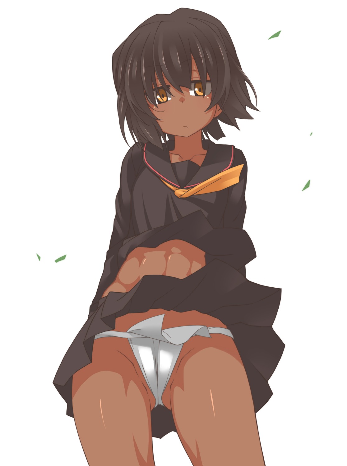 cameltoe fundoshi oteruko_(wanabee) seifuku skirt_lift