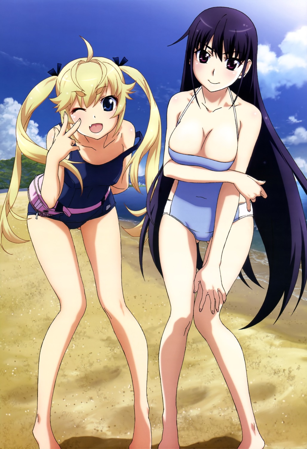 cleavage grisaia grisaia_no_kajitsu matsushima_michiru sakaki_yumiko school_swimsuit swimsuits