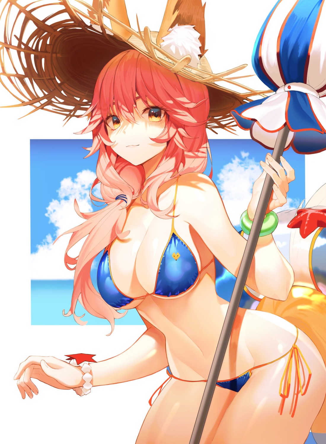 animal_ears bikini fate/grand_order pro-p swimsuits tail tamamo_no_mae