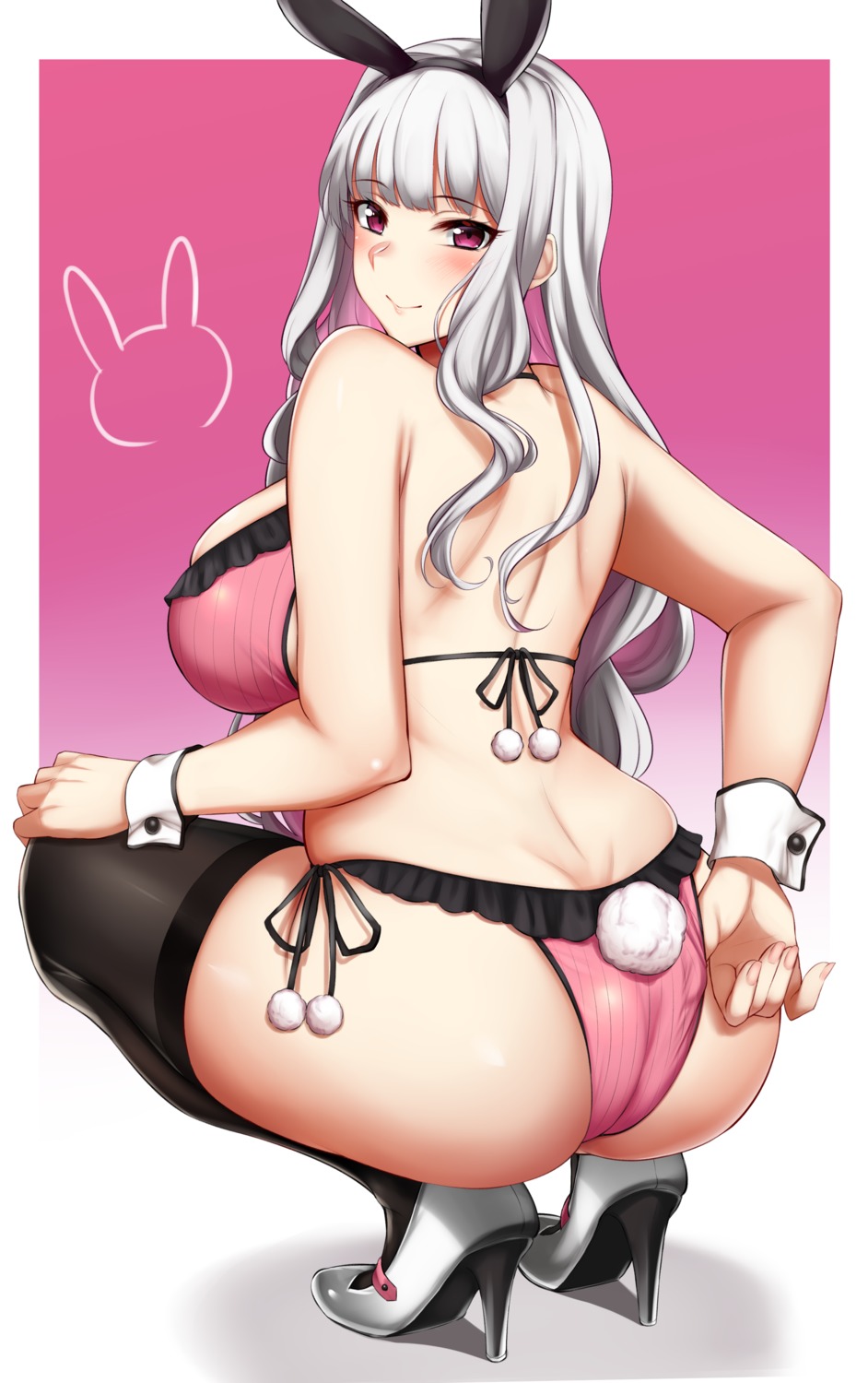 animal_ears ass bikini bunny_ears heels oogatazin shijou_takane swimsuits tail the_idolm@ster thighhighs