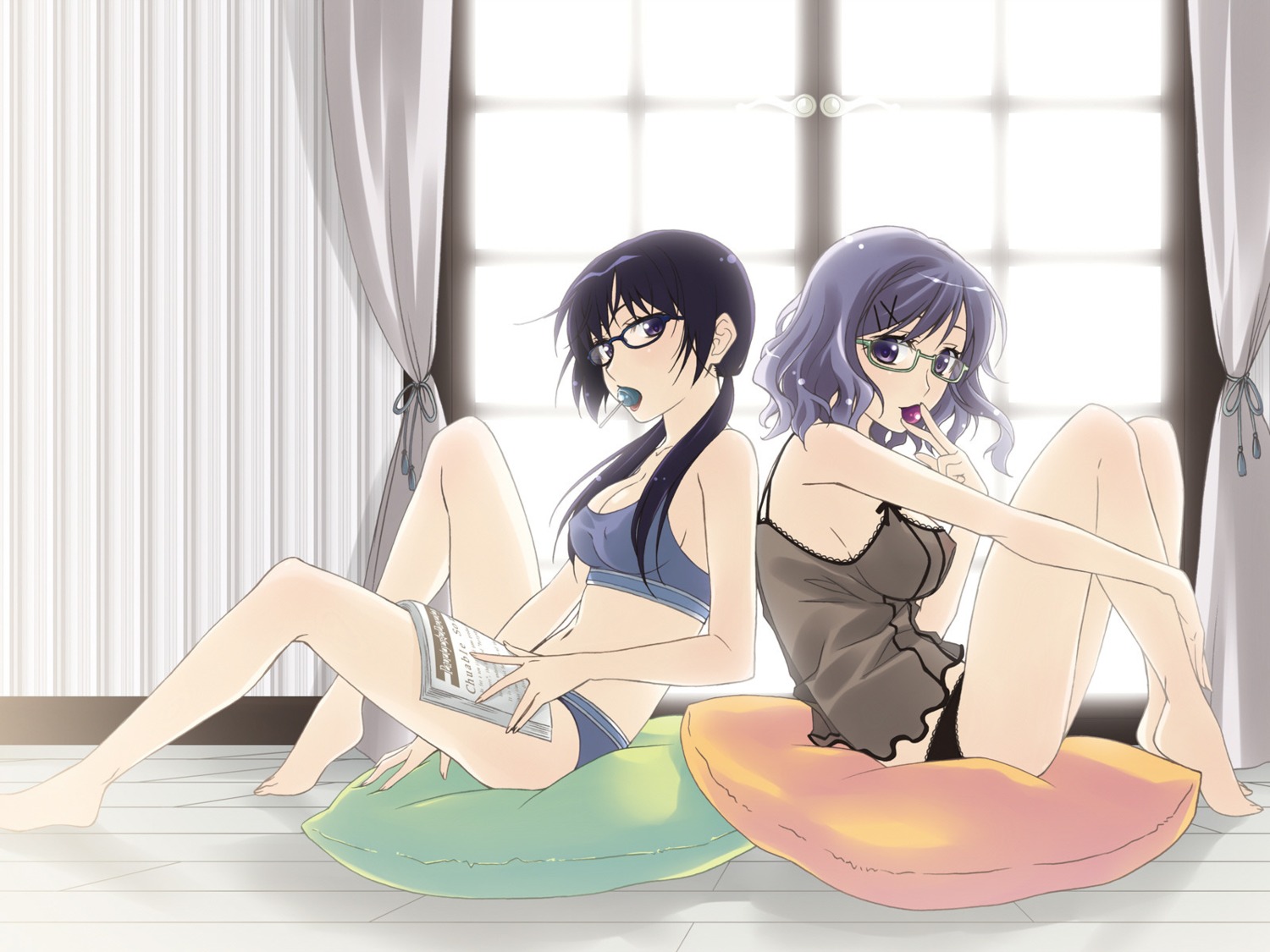 bra chuablesoft cleavage erect_nipples ginta lingerie megane miyama_ai miyama_aya pantsu sugar+spice wallpaper