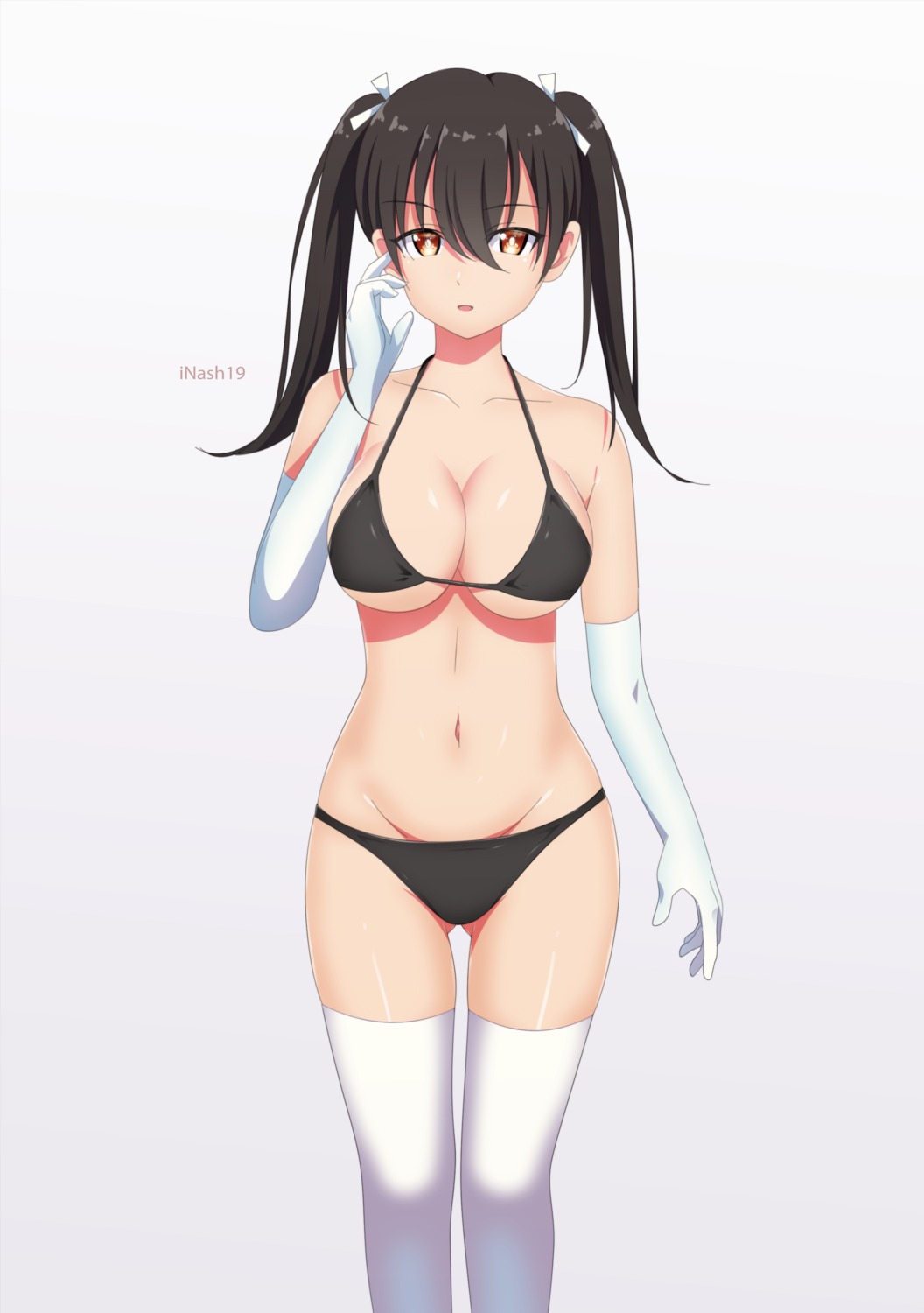 bikini enen_no_shouboutai nash11 swimsuits tamaki_kotatsu thighhighs