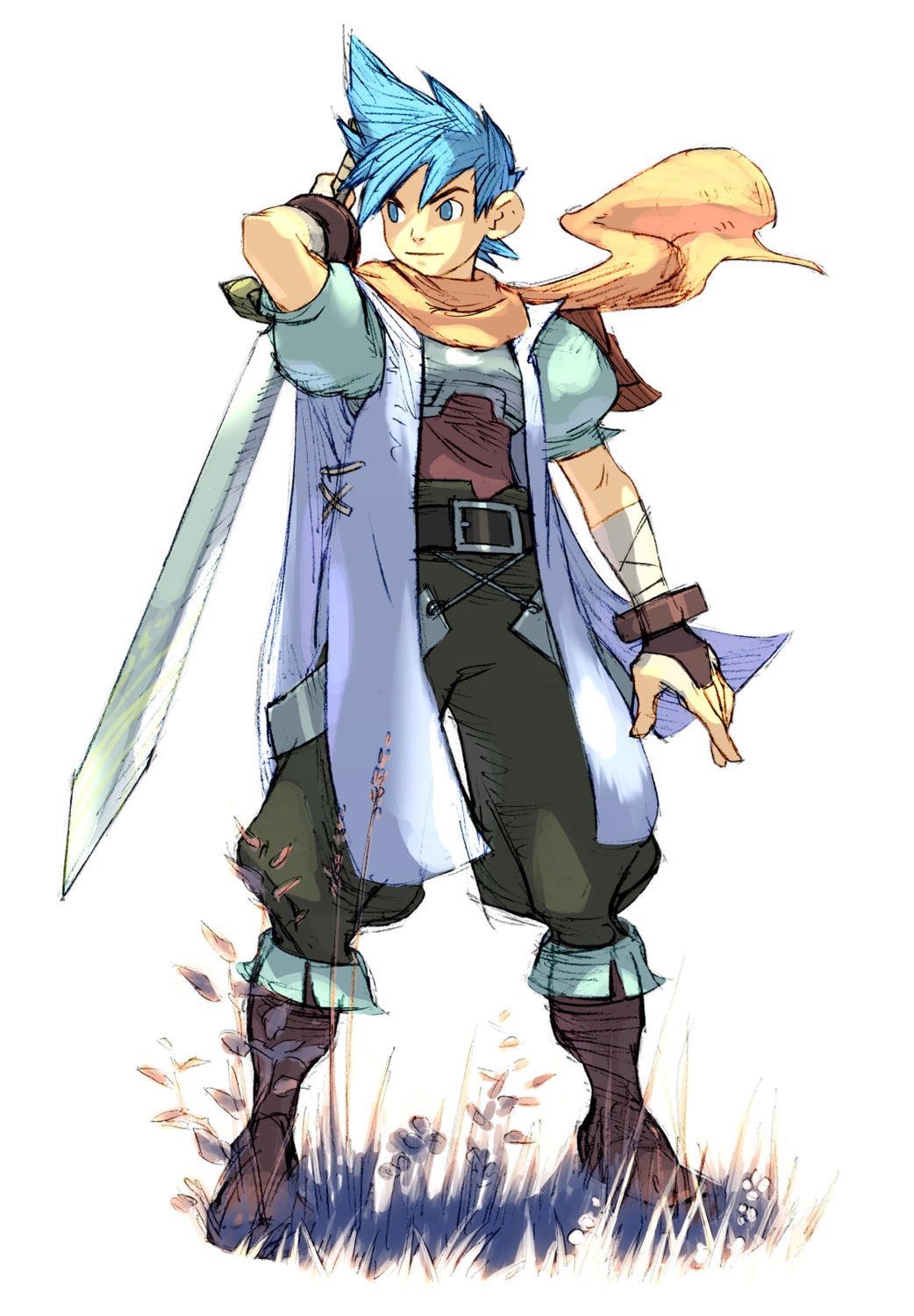 breath_of_fire breath_of_fire_iii male ryuu_(breath_of_fire_iii) sword yoshikawa_tatsuya