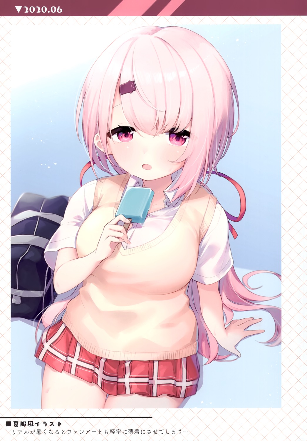 kasokuiki ksk_(kasokuiki) nijisanji nijisanji_gamers seifuku shiina_yuika sweater