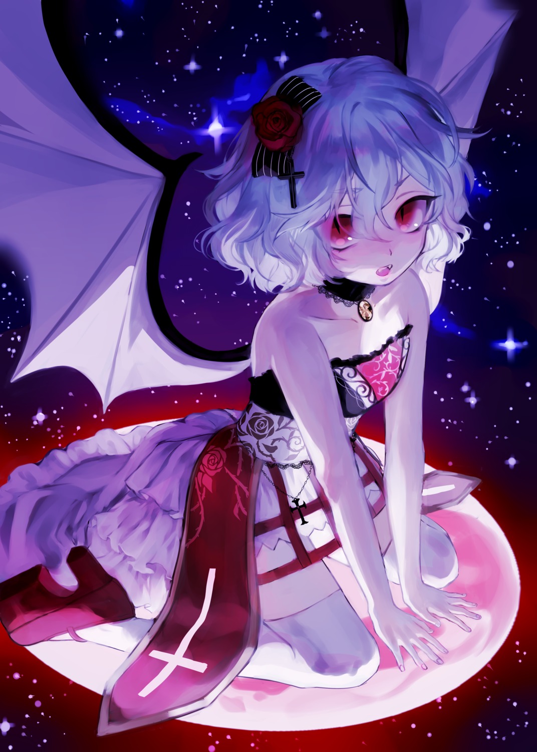 heels remilia_scarlet ruboncho_(rbontyo) thighhighs touhou wings