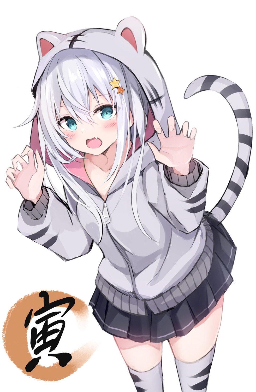 animal_ears hyurasan tail thighhighs