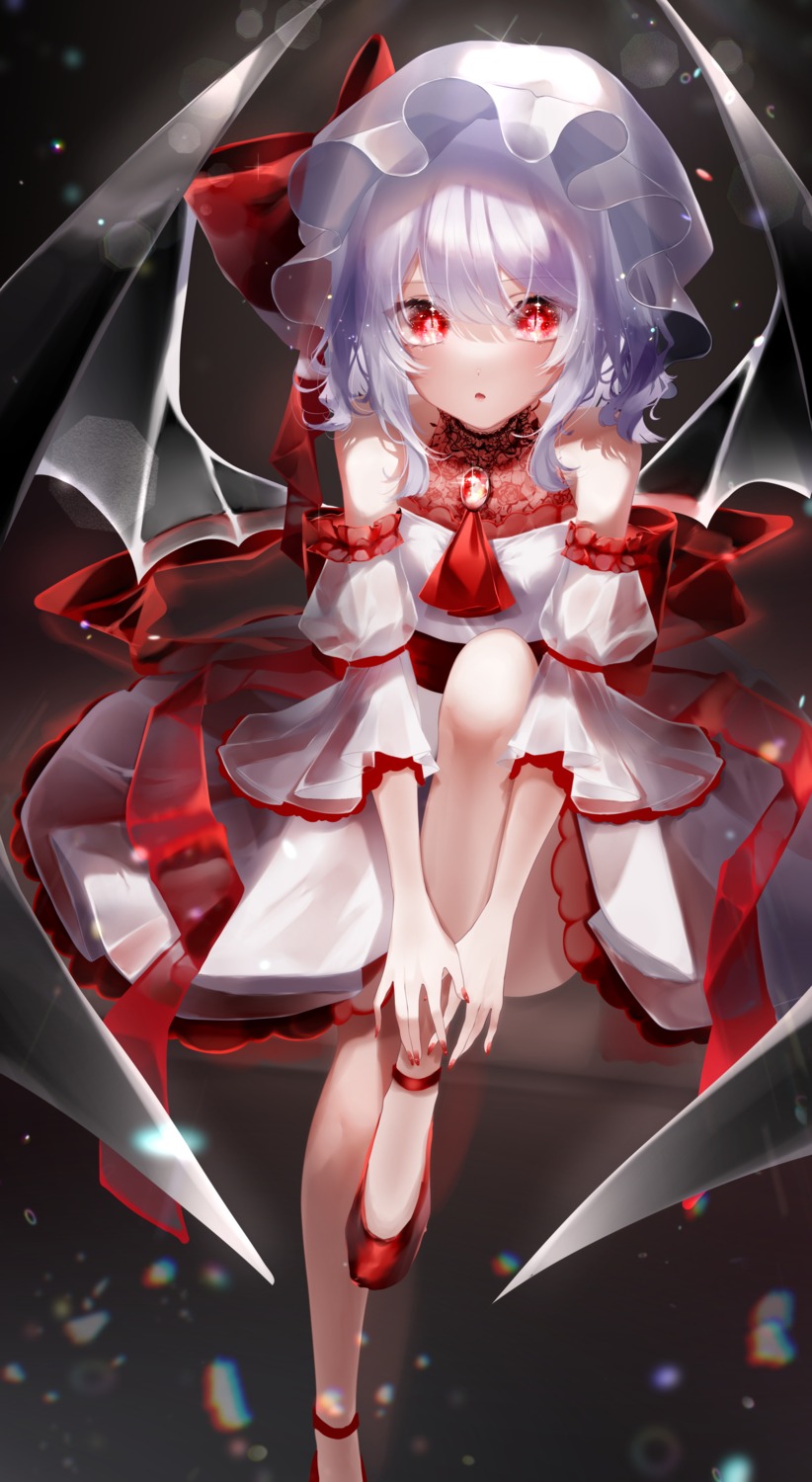 dress remilia_scarlet skirt_lift touhou wings yukia_(yukia_777)