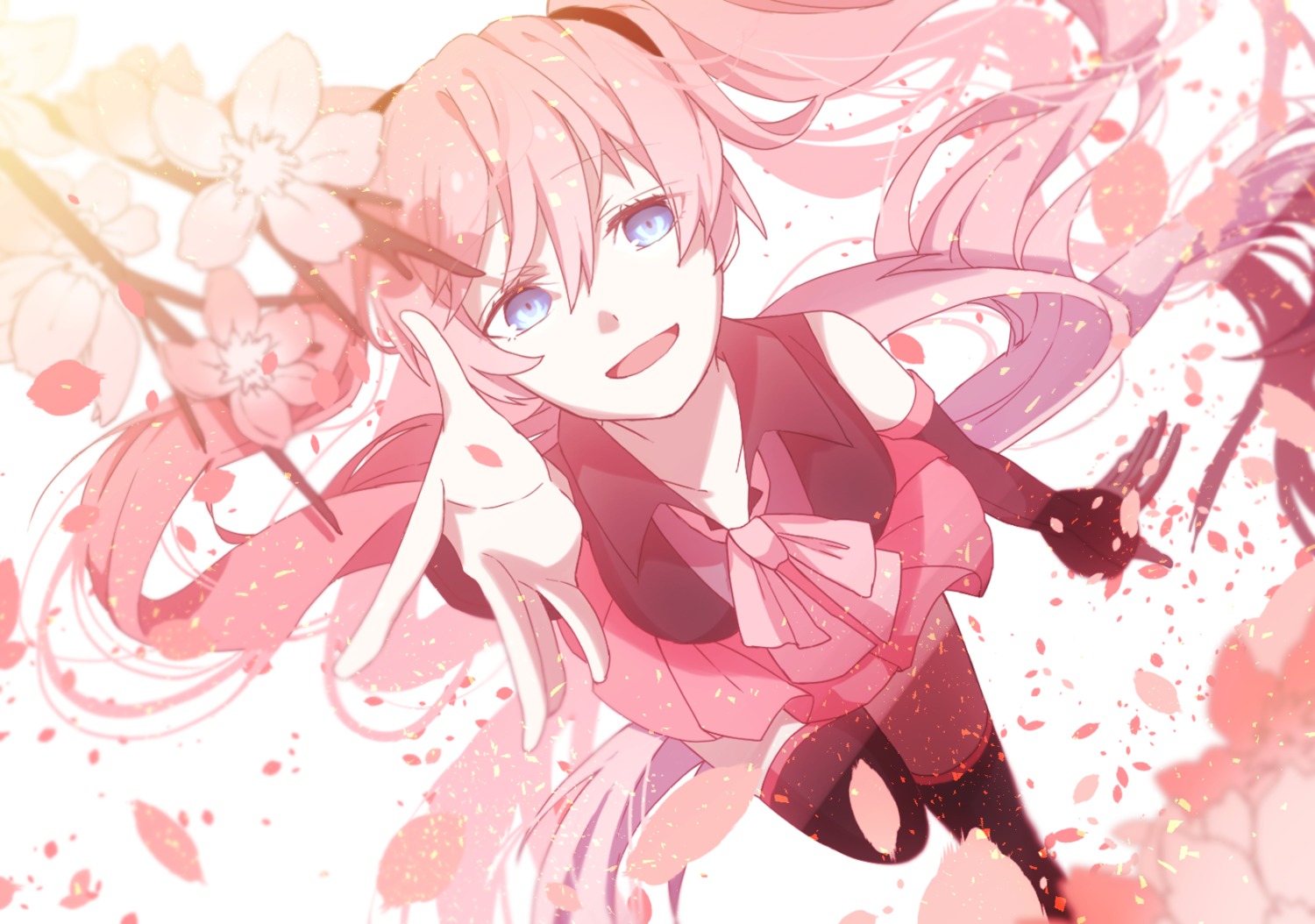 eiku hatsune_miku sakura_miku thighhighs vocaloid