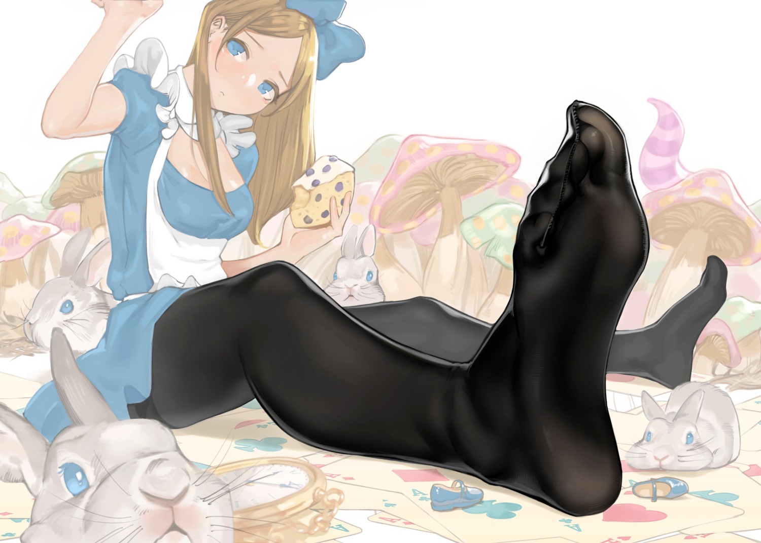 alice alice_in_wonderland dress feet pantyhose yom