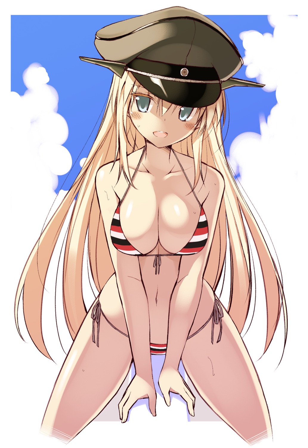 bikini bismarck_(kancolle) cleavage kantai_collection oota_yuuichi swimsuits