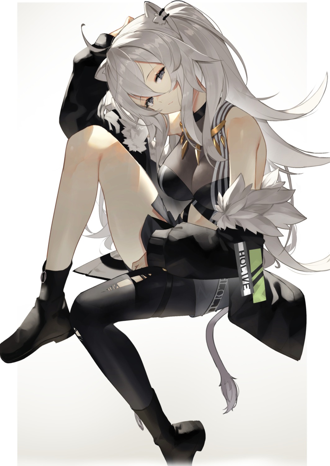 animal_ears hololive scottie shishiro_botan tail torn_clothes