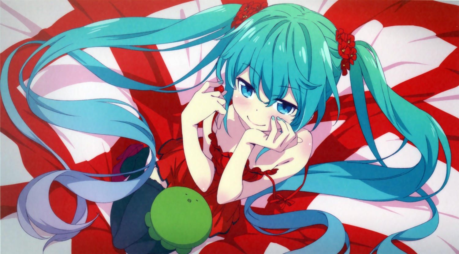 dress hatsune_miku kanzaki_hiro thighhighs vocaloid