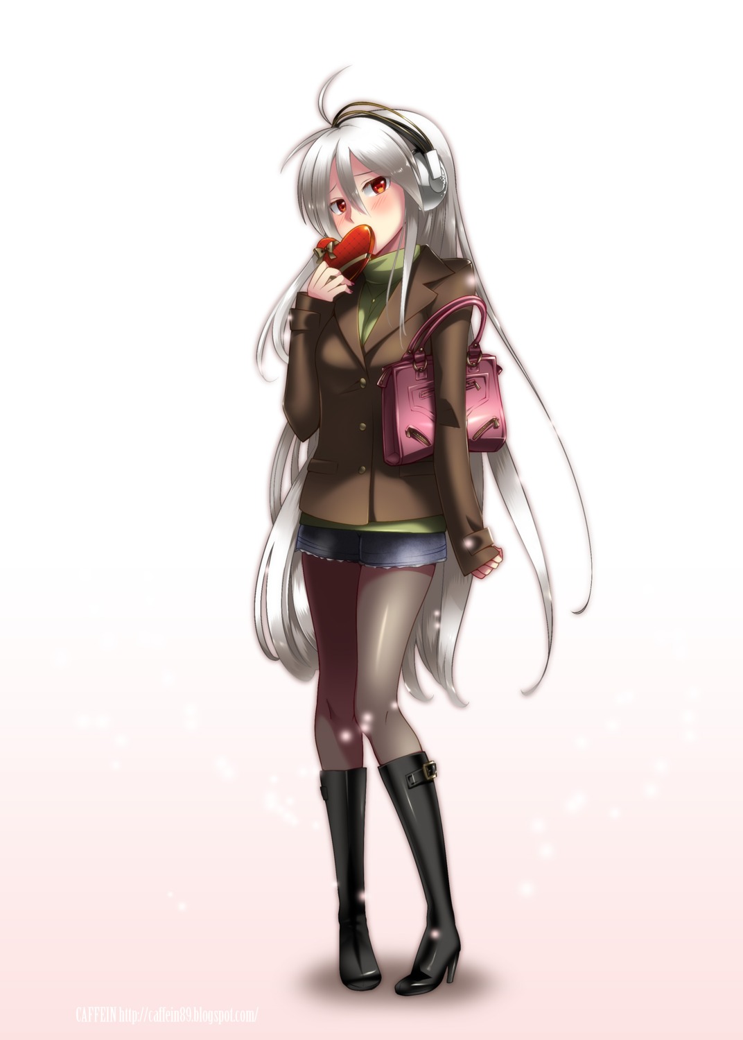 caffein headphones pantyhose valentine vocaloid yowane_haku