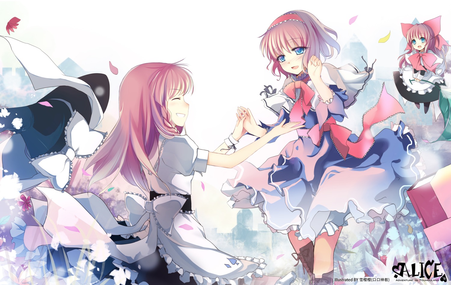 alice_margatroid kirisame_marisa shanghai_doll sheska_xue touhou wallpaper