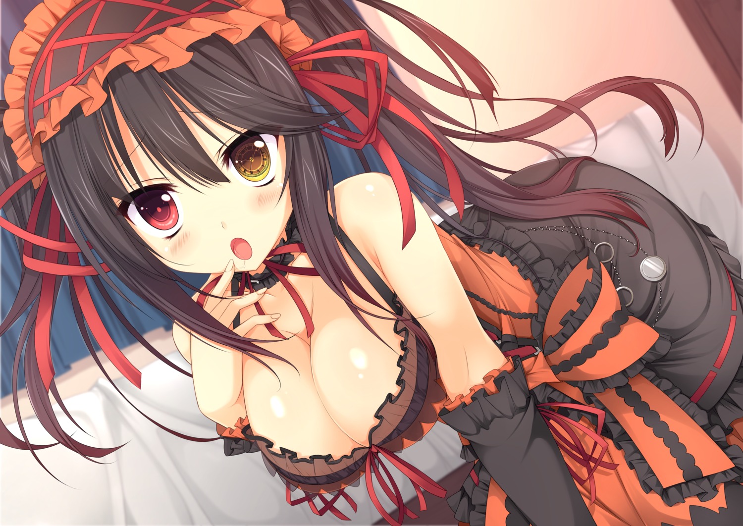 brunhilde cleavage date_a_live dress gothic_lolita heterochromia lolita_fashion tokisaki_kurumi