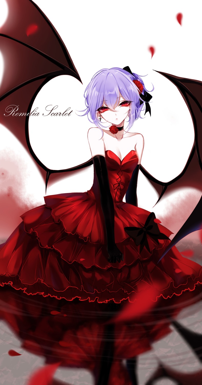 cleavage dress remilia_scarlet sheya touhou wings