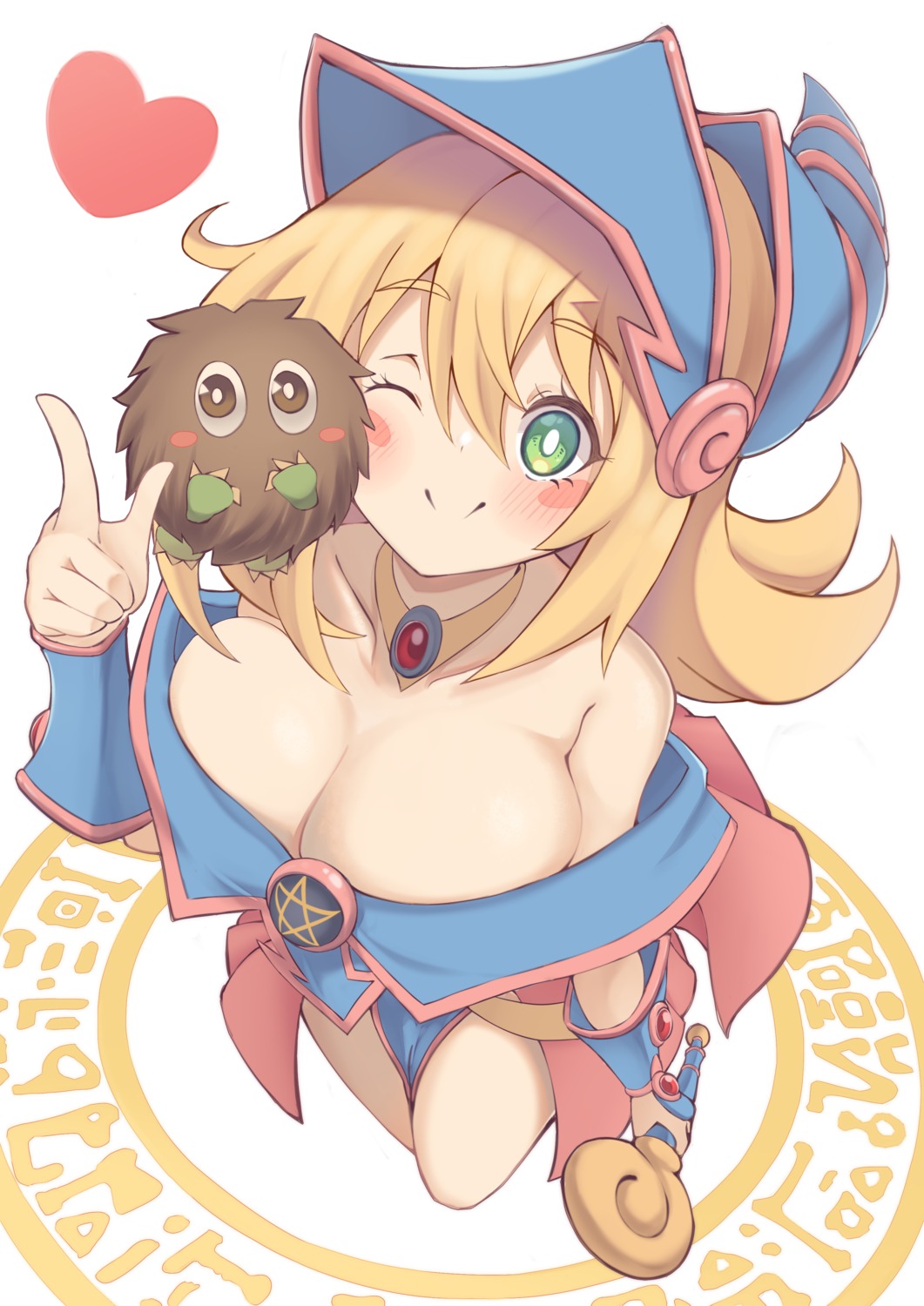 armor dark_magician_girl kuriboh no_bra open_shirt yugioh zeolch