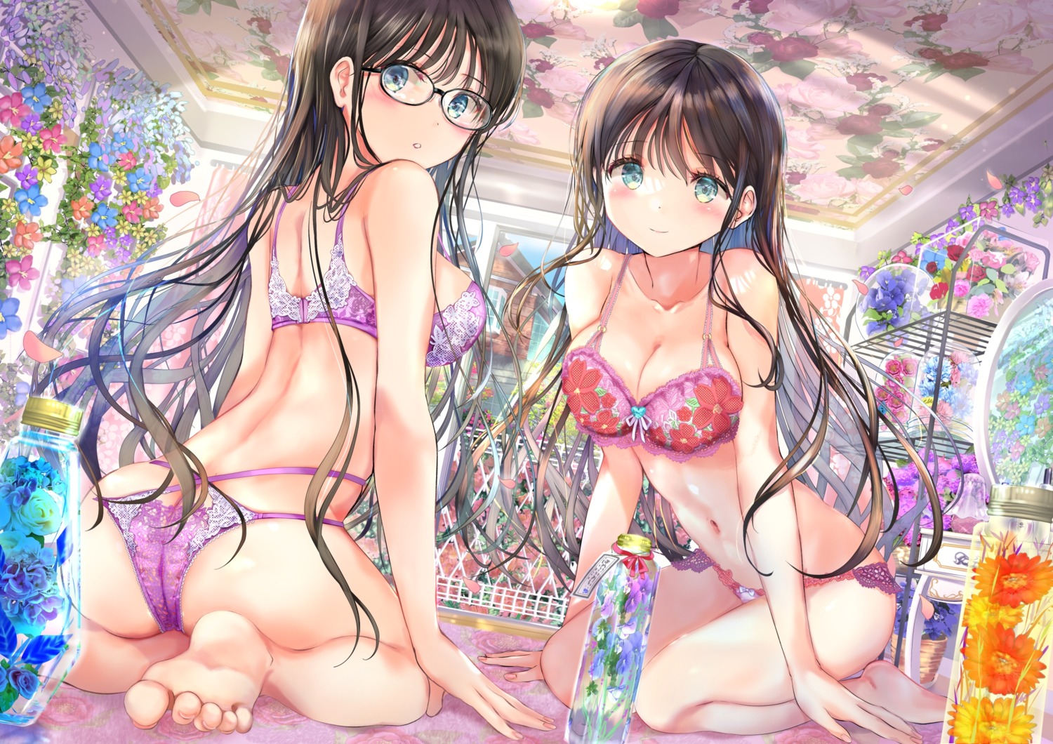 artist_revision ass bra feet lingerie megane ogata_tei pantsu thong