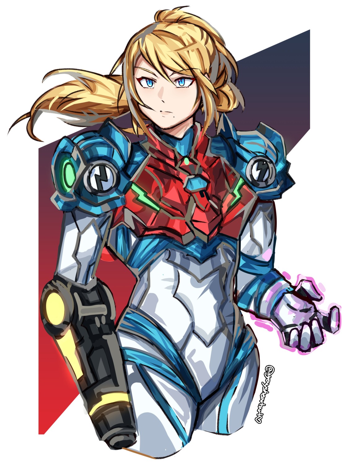 armor bodysuit graysheartart metroid metroid_dread samus_aran weapon