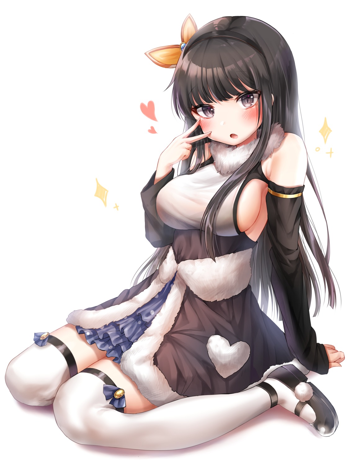 honyang no_bra thighhighs